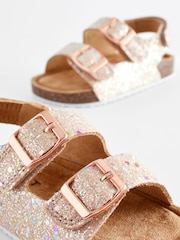 Pink Glitter Corkbed Two Strap Sandals - Image 6 of 6