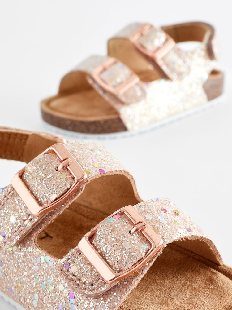 Pink Glitter Corkbed Two Strap Sandals - Image 6 of 6