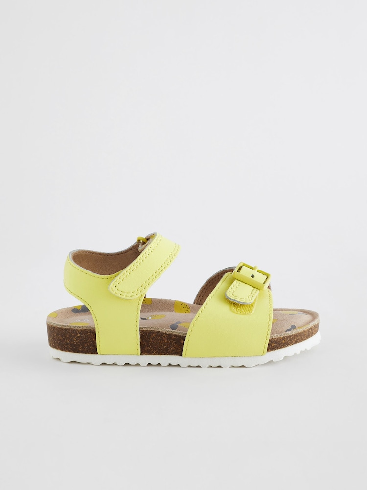 Yellow Standard Fit (F) Leather Corkbed Sandals - Image 2 of 7 Yellow Standard Fit (F) Leather Corkbed Sandals - Image 2 of 7