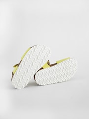 Yellow Standard Fit (F) Leather Corkbed Sandals - Image 4 of 7