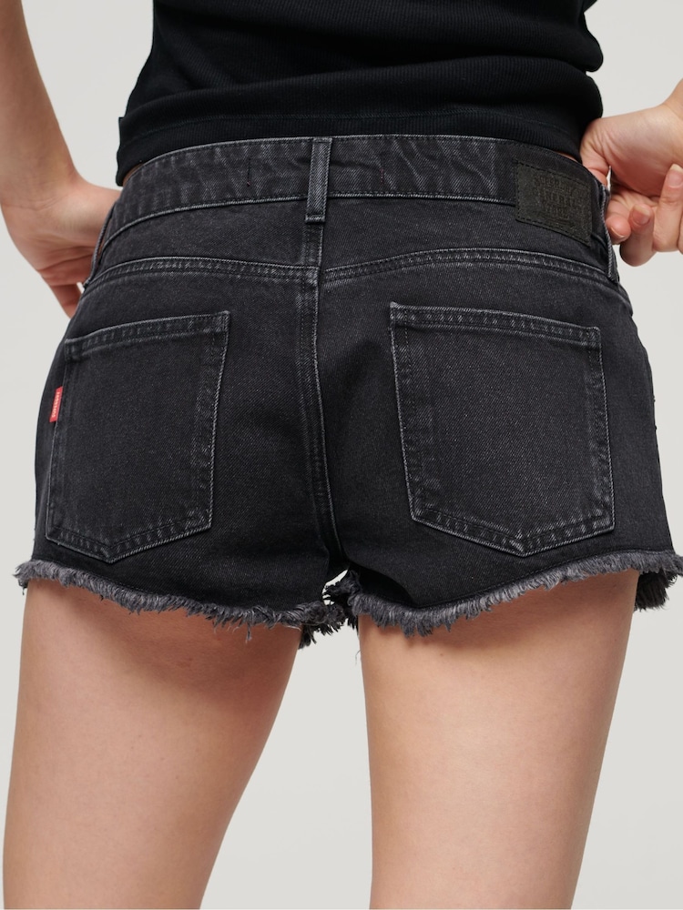 Черный - Superdry джинсовые шорты с отделкой стразами - Изображение 3 из 3