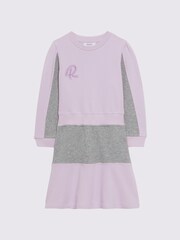 Reiss Lilac Daley 4-9 yrs Colourblock Motif Jersey Dress - Image 2 of 5
