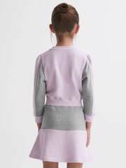 Reiss Lilac Daley 4-9 yrs Colourblock Motif Jersey Dress - Image 4 of 5