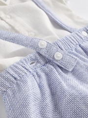 Pale Blue Smart Shirt, Shorts And Socks With Linen 3 Piece Set (0mths-2yrs) - Image 7 of 9