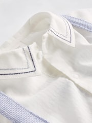 Pale Blue Smart Shirt, Shorts And Socks With Linen 3 Piece Set (0mths-2yrs) - Image 8 of 9