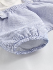 Pale Blue Smart Shirt, Shorts And Socks With Linen 3 Piece Set (0mths-2yrs) - Image 9 of 9