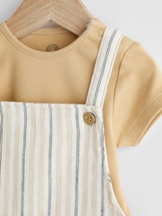 Neutral Dino Baby Woven Dungarees and Bodysuit Set (0mths-2yrs) - Image 4 of 9