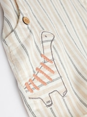 Neutral Dino Baby Woven Dungarees and Bodysuit Set (0mths-2yrs) - Image 8 of 9