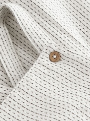 Grey/White Cotton/Linen Mix Baby Woven Dungarees And Shirt Set (0mths-3yrs) - Image 4 of 4