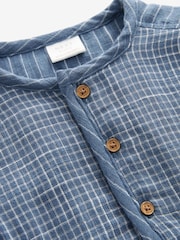 Blue Woven Long Sleeve Bloomer Romper (0mths-2yrs) - Image 8 of 8