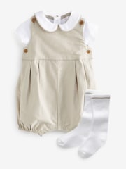 Neutral/White Smart Baby Romper, Bodysuit And Socks Set (0mths-2yrs) - Image 4 of 9