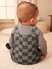 Monochrome Check Baby Denim Dungarees And Bodysuit Set (0mths-2yrs) - Image 2 of 7