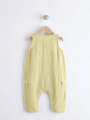 Green Woven Baby 100% Cotton Romper (0mths-2yrs) - Image 2 of 7