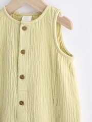 Green Woven Baby 100% Cotton Romper (0mths-2yrs) - Image 3 of 7