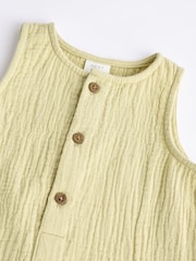 Green Woven Baby 100% Cotton Romper (0mths-2yrs) - Image 4 of 7