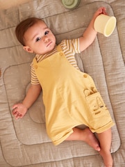 Yellow Lion Baby Woven Dungarees and Bodysuit Set (0mths-2yrs) - Image 2 of 13