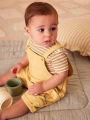 Yellow Lion Baby Woven Dungarees and Bodysuit Set (0mths-2yrs) - Image 4 of 13