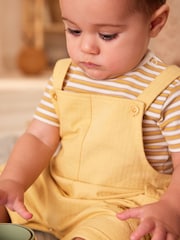 Yellow Lion Baby Woven Dungarees and Bodysuit Set (0mths-2yrs) - Image 5 of 13