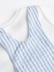 Blue/White Stripe Baby Woven Dungarees and Bodysuit Set (0mths-2yrs) - Image 6 of 7