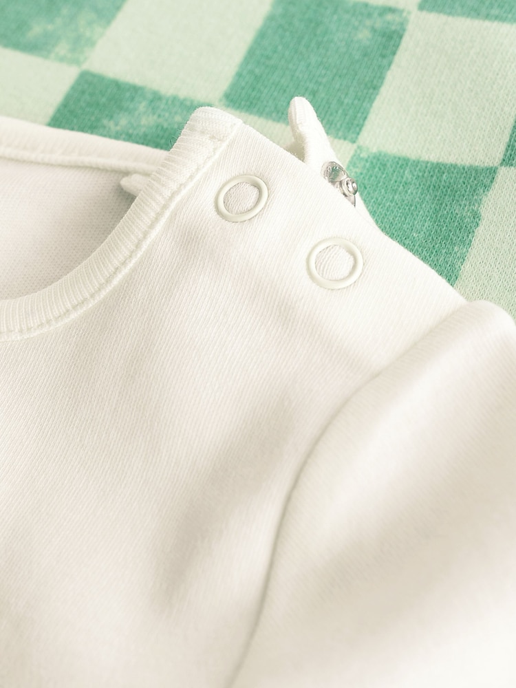 Green/White Checkerboard Baby Jersey Dungarees and Bodysuit Set (0mths-2yrs) - Image 10 of 10