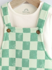 Green/White Checkerboard Baby Jersey Dungarees and Bodysuit Set (0mths-2yrs) - Image 7 of 10
