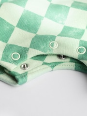 Green/White Checkerboard Baby Jersey Dungarees and Bodysuit Set (0mths-2yrs) - Image 9 of 10