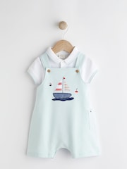 Blue Boat Baby Jersey Dungarees and Bodysuit Set (0mths-2yrs) - Image 1 of 7