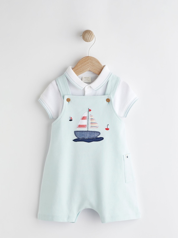Blue Boat Baby Jersey Dungarees and Bodysuit Set (0mths-2yrs) - Image 1 of 7