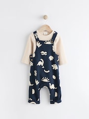 Marineblau/Dinosaurier - Set aus Latzhose und Body für Babys (0 Monate bis 2 Jahre) - Bild 1 von 9