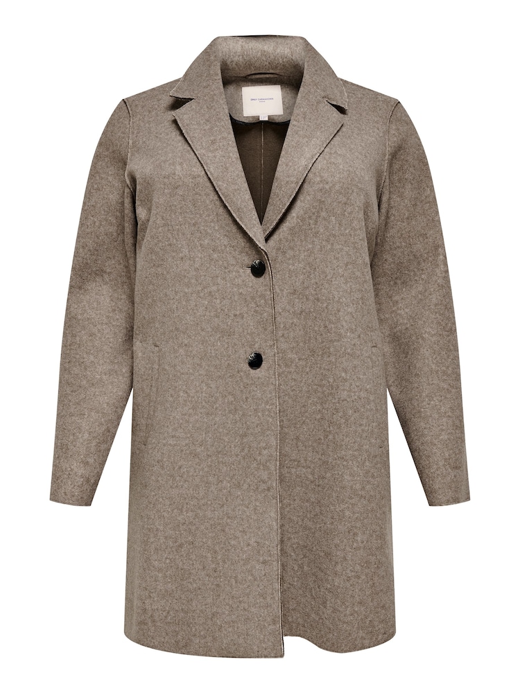 ONLY Curve Brown Tailored Coat - Image 1 of 2