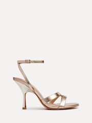 Linzi Gold Bronte Heeled Sandals With Double Front Strap - Image 2 of 5