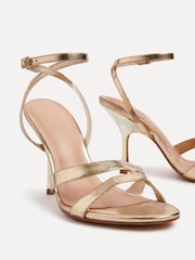 Linzi Gold Bronte Heeled Sandals With Double Front Strap - Image 4 of 5