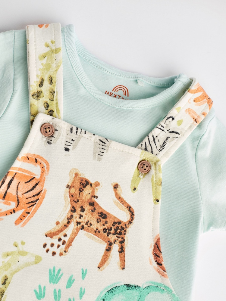 Fluro Safari Baby Jersey Dungarees and Bodysuit Set (0mths-2yrs) - Image 6 of 10