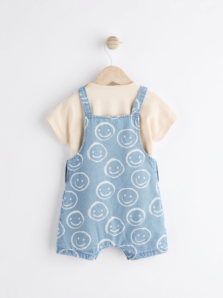 Denim Happy Face - Set aus Latzhose und Body für Babys (0 M.–2 J.) - Bild 2 von 9