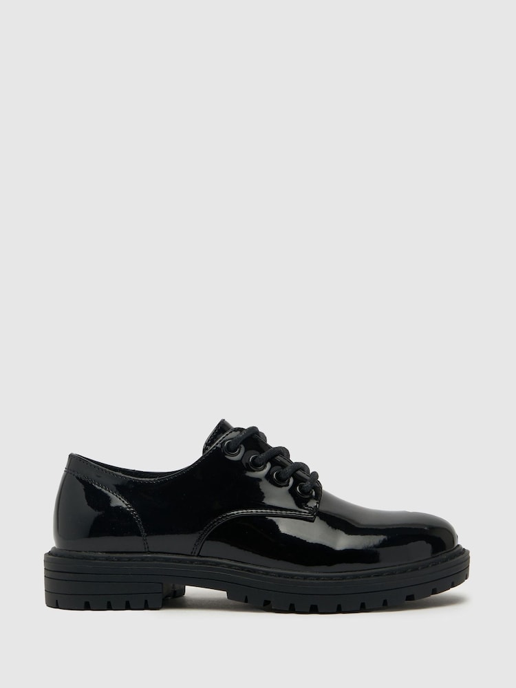 Schuh Black Lychee Lace Shoes - Image 1 of 4 Schuh Black Lychee Lace Shoes - Image 1 of 4