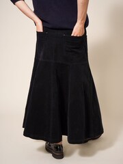 White Stuff Quinn Organic Cord Black Skirt - Image 2 of 8