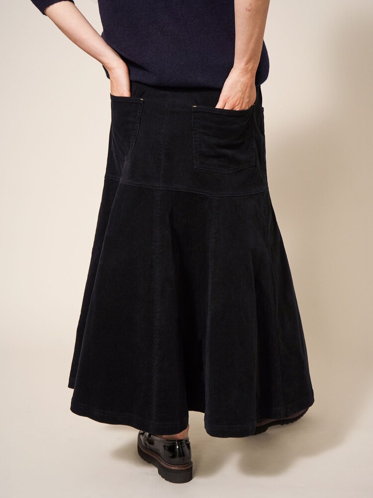 White Stuff Quinn Organic Cord Black Skirt - Image 2 of 8 White Stuff Quinn Organic Cord Black Skirt - Image 2 of 8