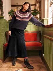 White Stuff Quinn Organic Cord Black Skirt - Image 4 of 8