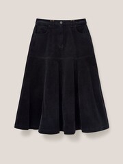 White Stuff Quinn Organic Cord Black Skirt - Image 6 of 8