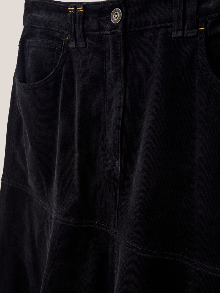 White Stuff Quinn Organic Cord Black Skirt - Image 8 of 8