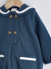 Navy Blue Sailor Baby Romper And Socks Set (0mths-2yrs) - Image 4 of 11