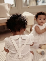 White Smart Shirt, Shorts And Socks With Linen 3 Piece Set (0mths-2yrs) - Image 11 of 11