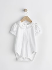 White Smart Shirt, Shorts And Socks With Linen 3 Piece Set (0mths-2yrs) - Image 3 of 11