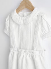 White Smart Shirt, Shorts And Socks With Linen 3 Piece Set (0mths-2yrs) - Image 4 of 11