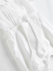 White Smart Shirt, Shorts And Socks With Linen 3 Piece Set (0mths-2yrs) - Image 5 of 11