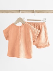 Orange Baby 100% Cotton Top And Shorts Set (0mths-3yrs) - Image 2 of 8