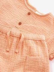 Orange Baby 100% Cotton Top And Shorts Set (0mths-3yrs) - Image 3 of 8