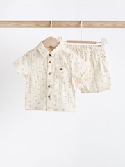 White/Blue 100% Cotton Top And Shorts Set (0mths-2yrs) - Image 1 of 13
