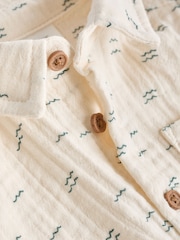 White/Blue 100% Cotton Top And Shorts Set (0mths-2yrs) - Image 12 of 13
