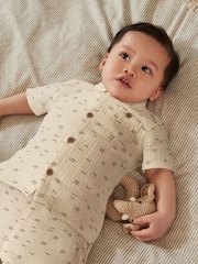 White/Blue 100% Cotton Top And Shorts Set (0mths-2yrs) - Image 3 of 13